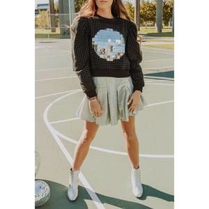 NEW QUEEN OF SPARKLES disco ball sweatshirt in black